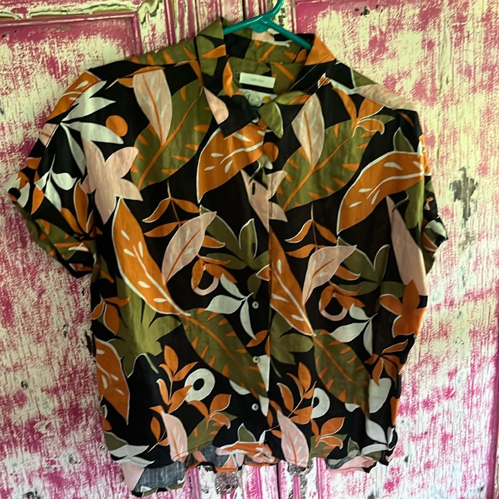 Linen floral shirt, medium
